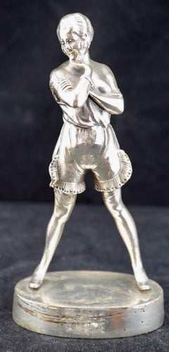 Art Deco Silvered Bronze Erotic Sculpture after Bruno Zach.