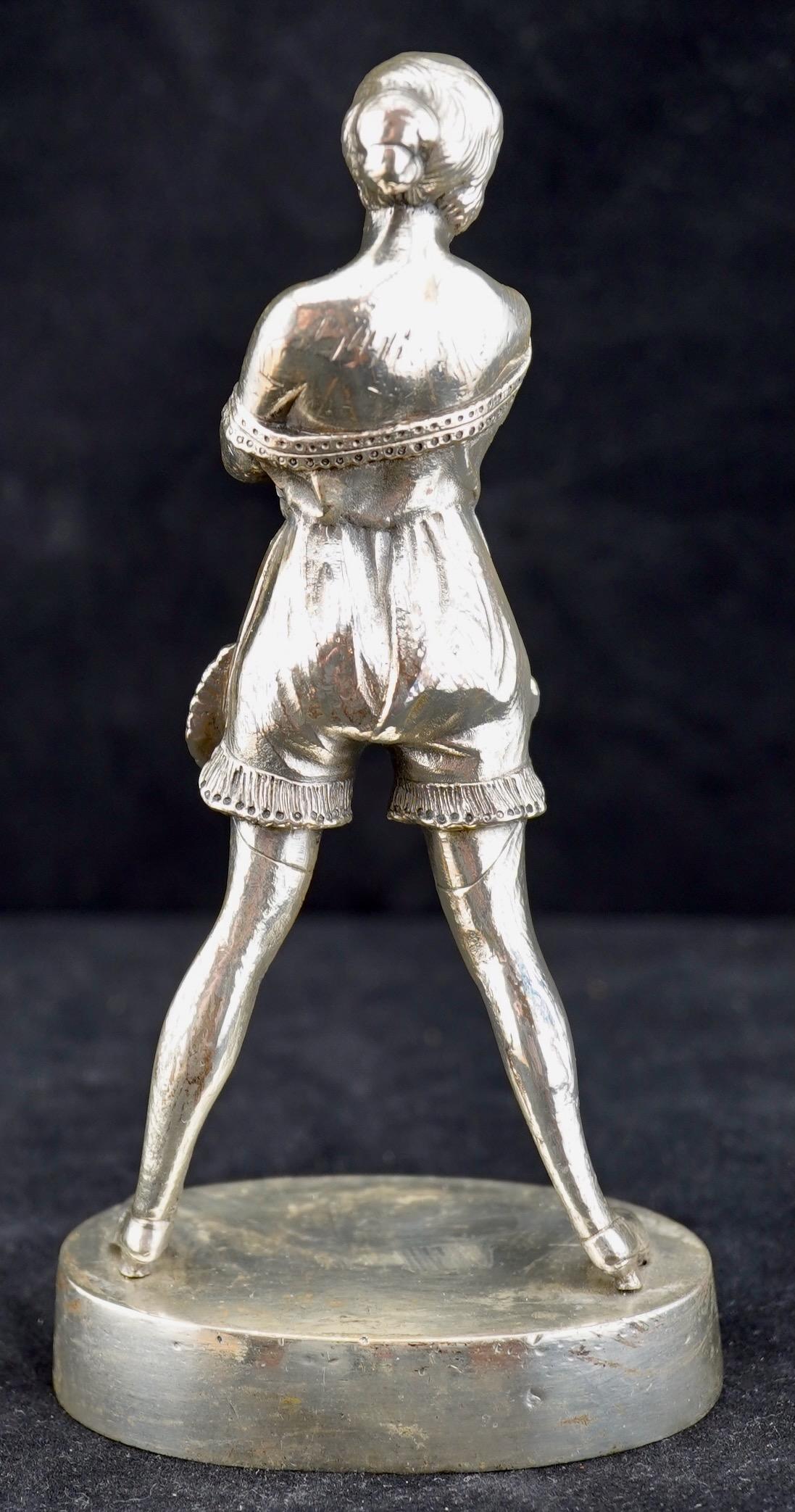 Cast Art Deco Silvered Bronze Erotic Sculpture after Bruno Zach. For Sale