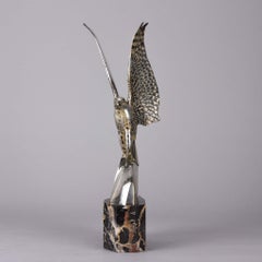 Art Deco Silvered Bronze Falcon by Henri Rischmann