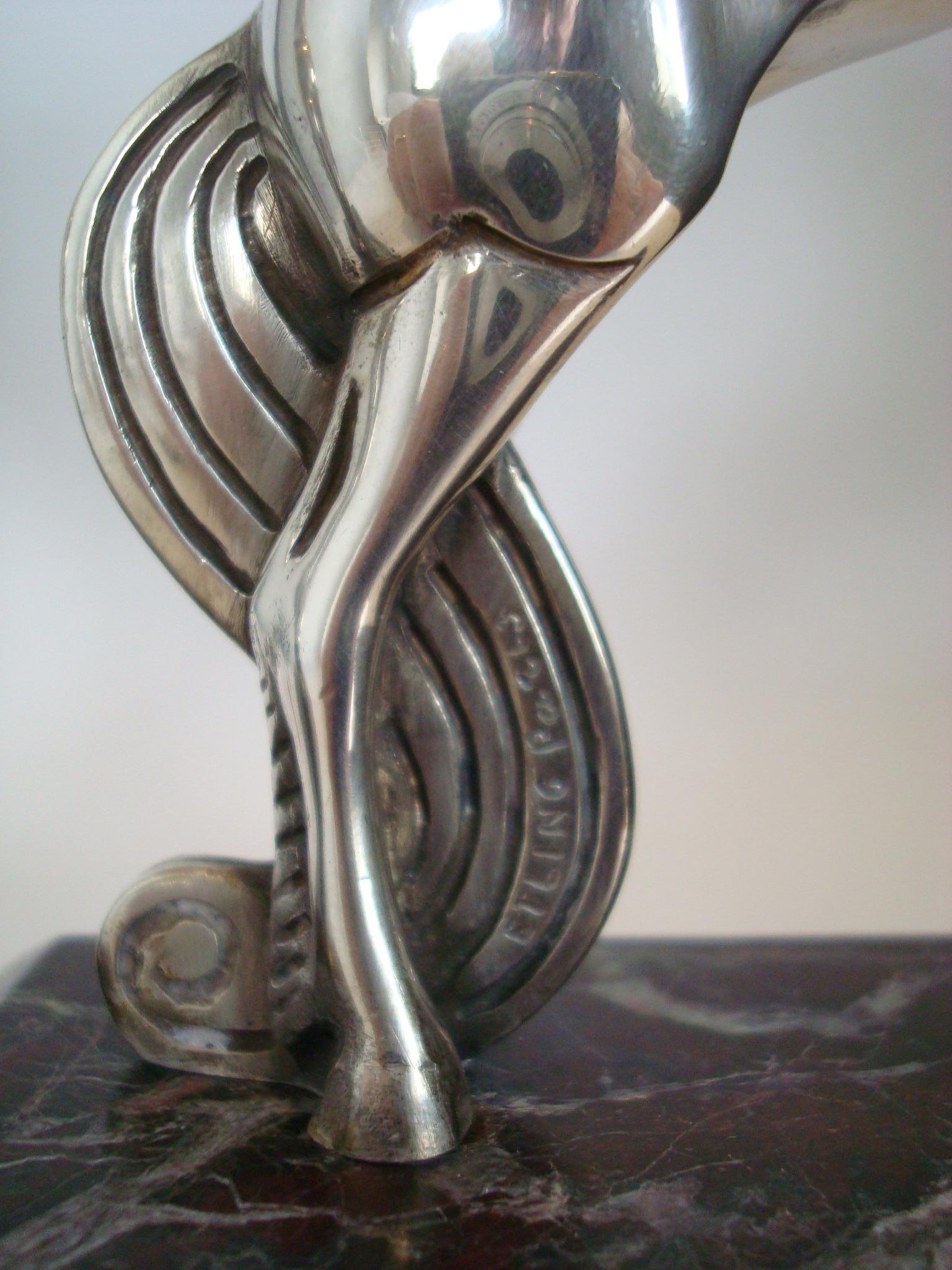 Art Deco Silvered Bronze Horse Bookends by Becquerel, France, 1930 8