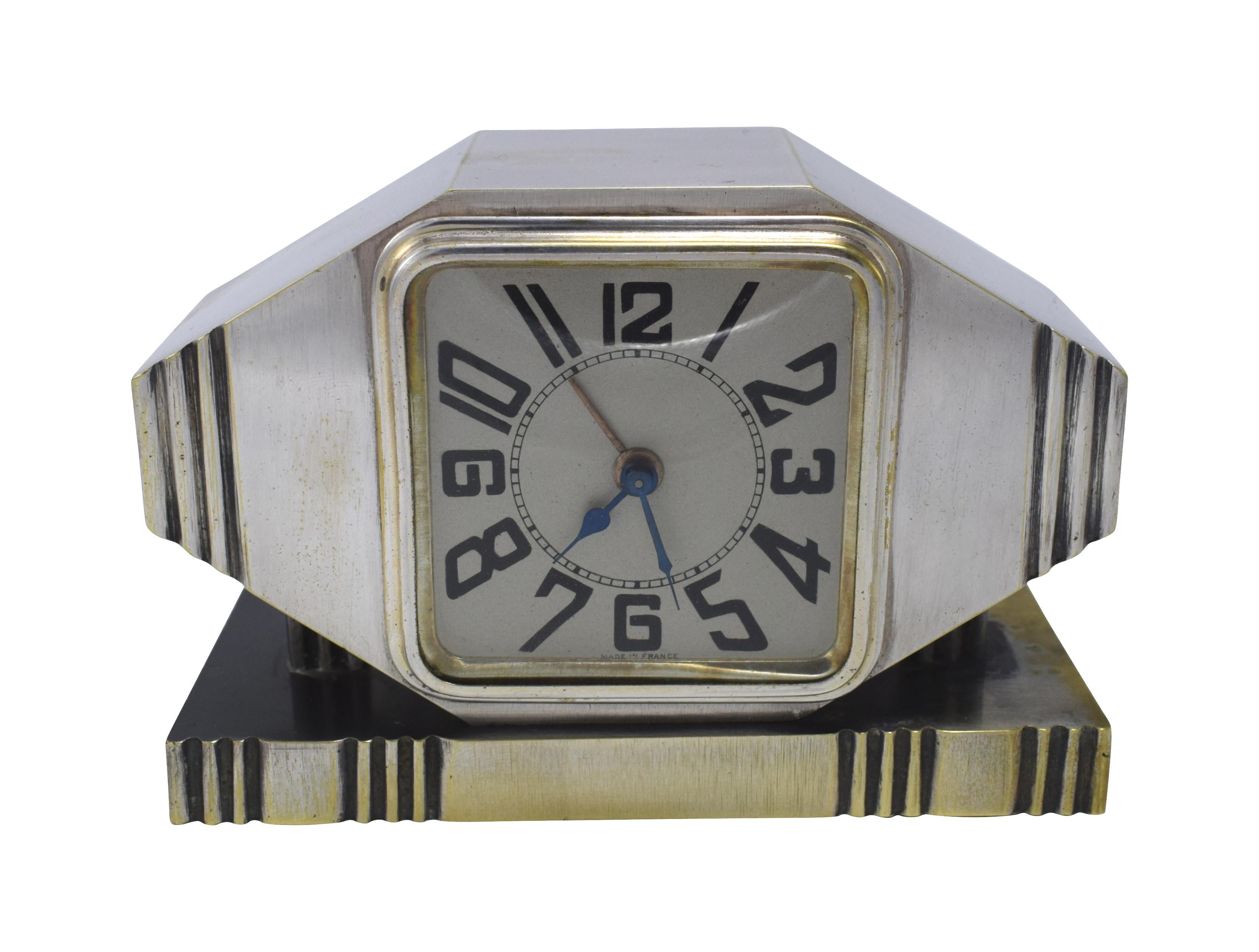 If we have to be rudely awoken from our slumber then why not soften the ordeal with this stylish alarm clock. For anyone who seeks machine age collections from the Art Deco period they will know all too well how scarce these pieces are. This clock