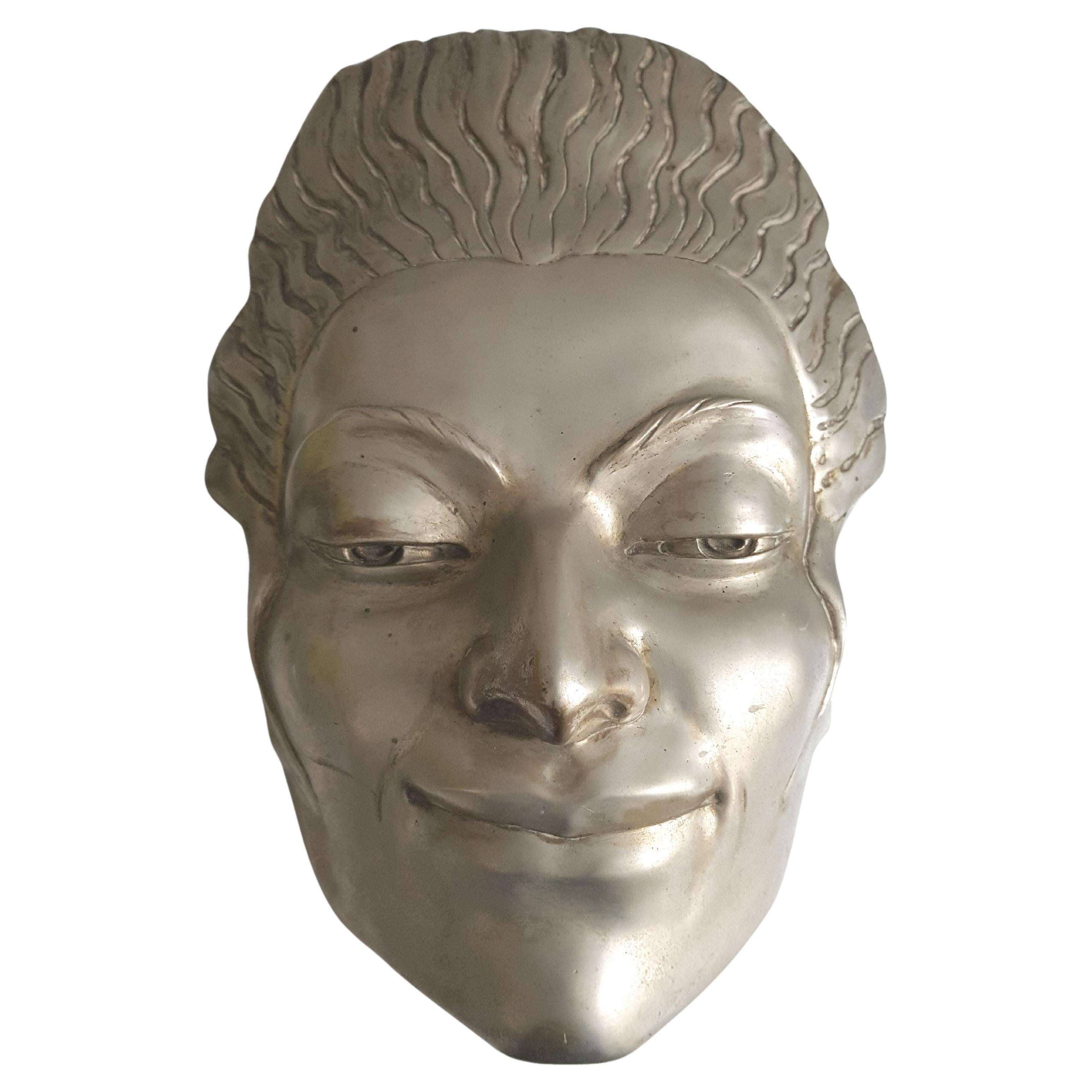 Scultura da parete in bronzo argentato Art Deco di Doris Kathleen Flinn
