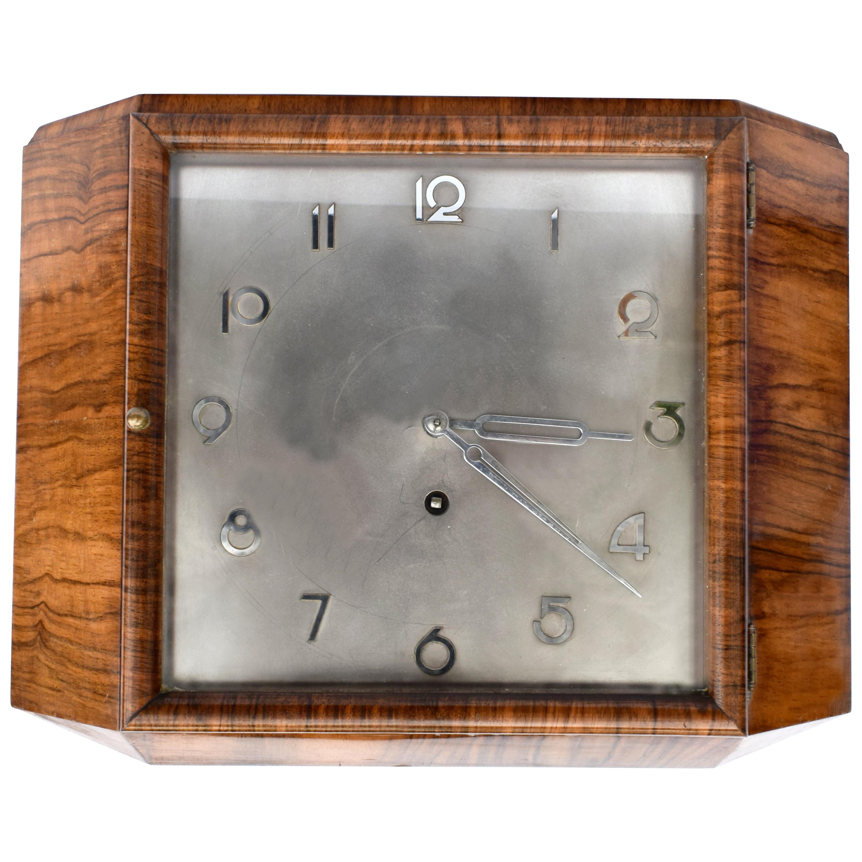 Art Deco Silvered Dial Wall Clock, circa 1930