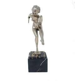 Danseuse féminine Art déco par Marcel Bouraine, France, vers 1930