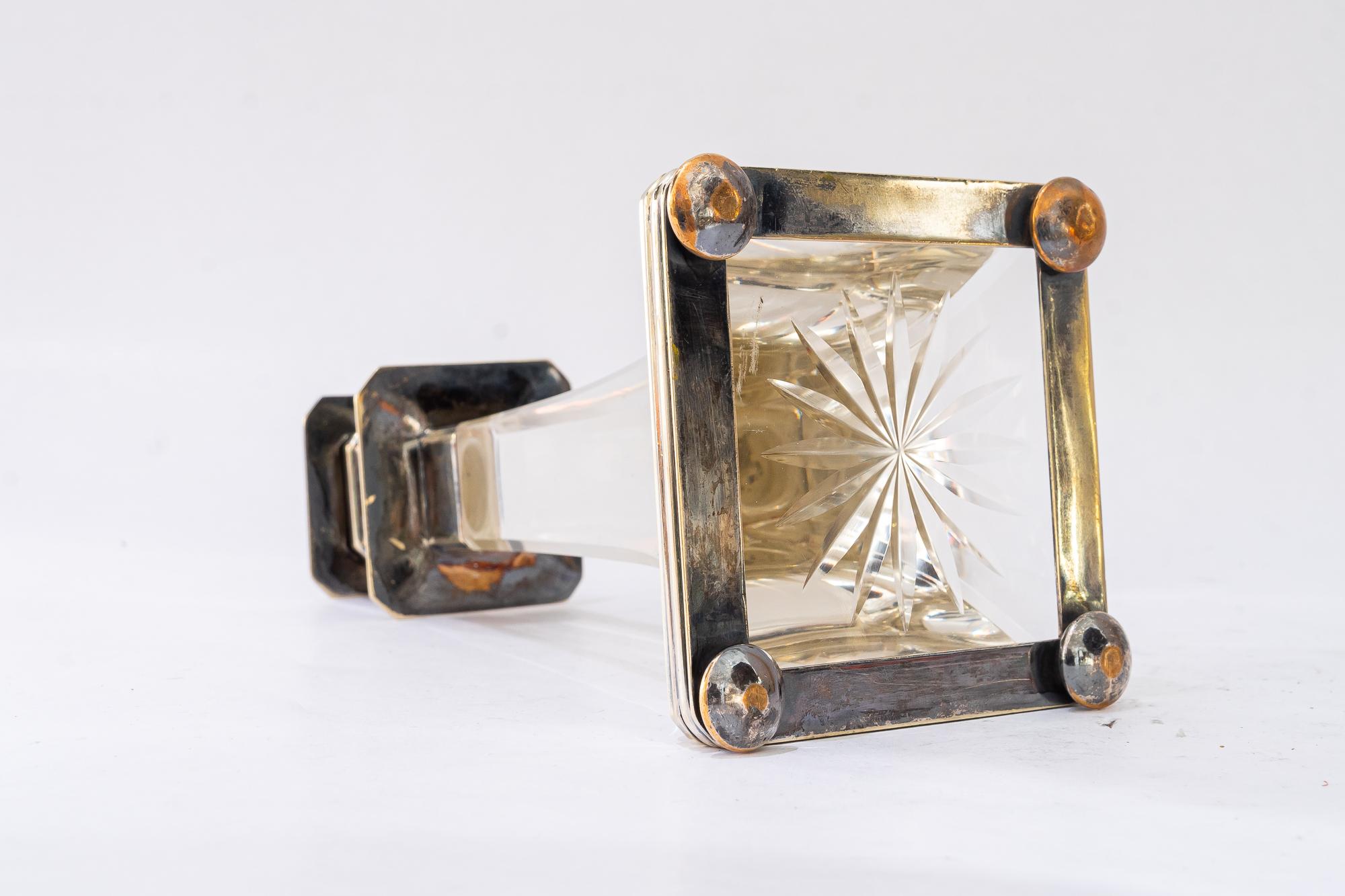 Art Deco silvered glass candle holder vienna around 1920s In Good Condition For Sale In Wien, AT