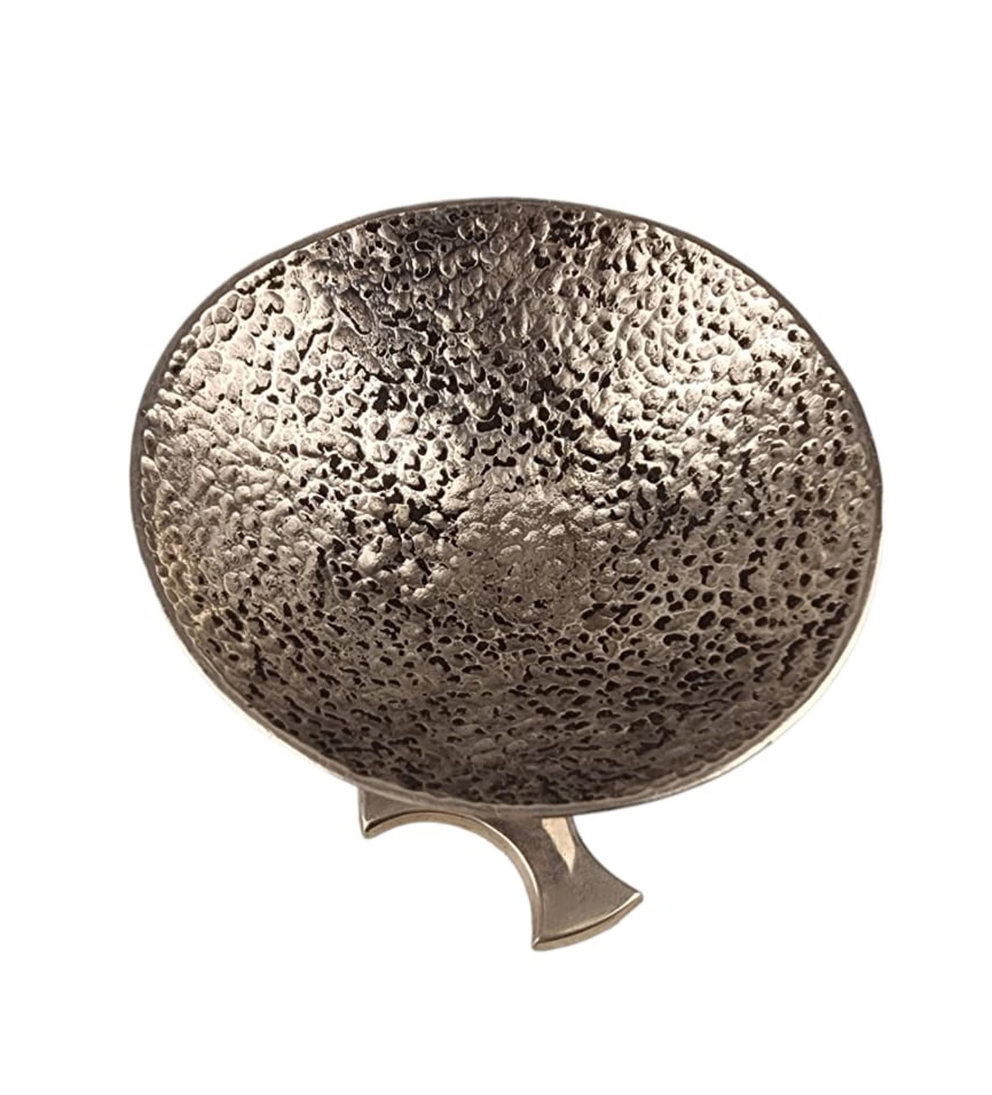 Art Déco Silvered Metal Elephant with Bowl/Ashtray by Hagenauer Wien, Austria In Good Condition For Sale In North Miami, FL