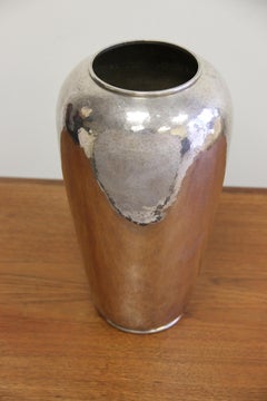 Art Deco Silvered Metal Vase by Luc Lanel for Christofle, 1930s