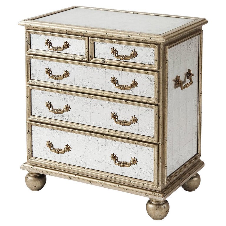 Art Deco Silvered Nightstand For Sale at 1stDibs