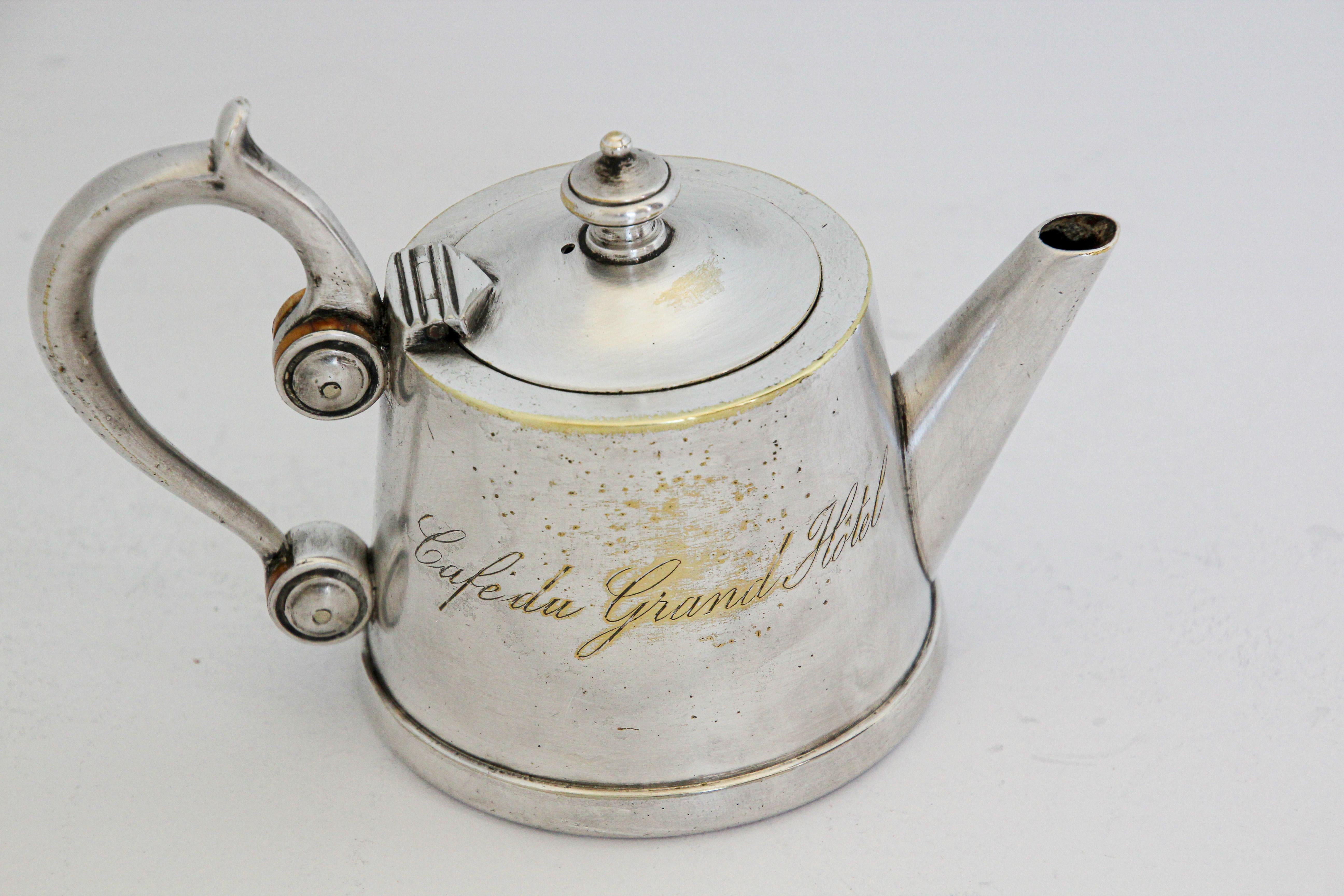 Art Deco Silvered Tea Pot from