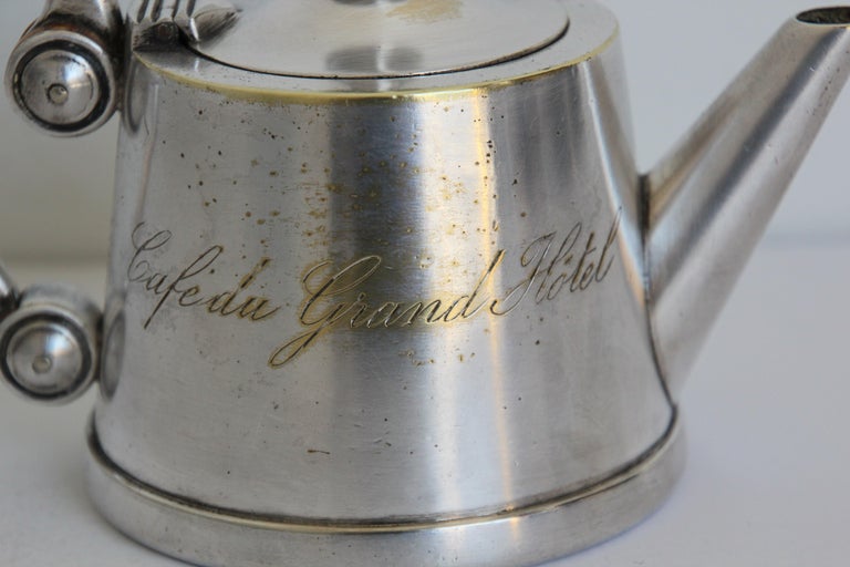 French Art Deco Silvered Tea Pot from