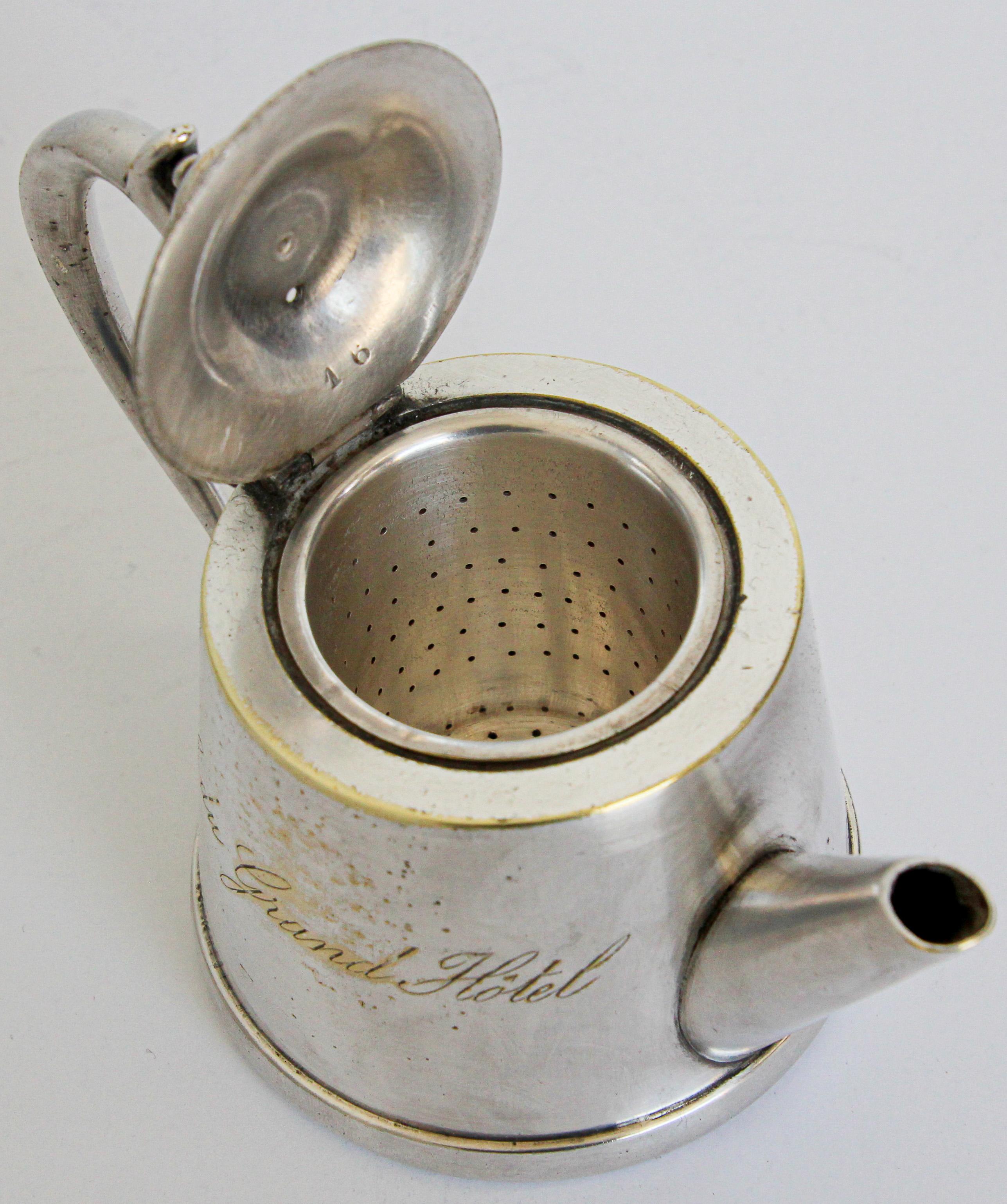 20th Century Art Deco Silvered Tea Pot from