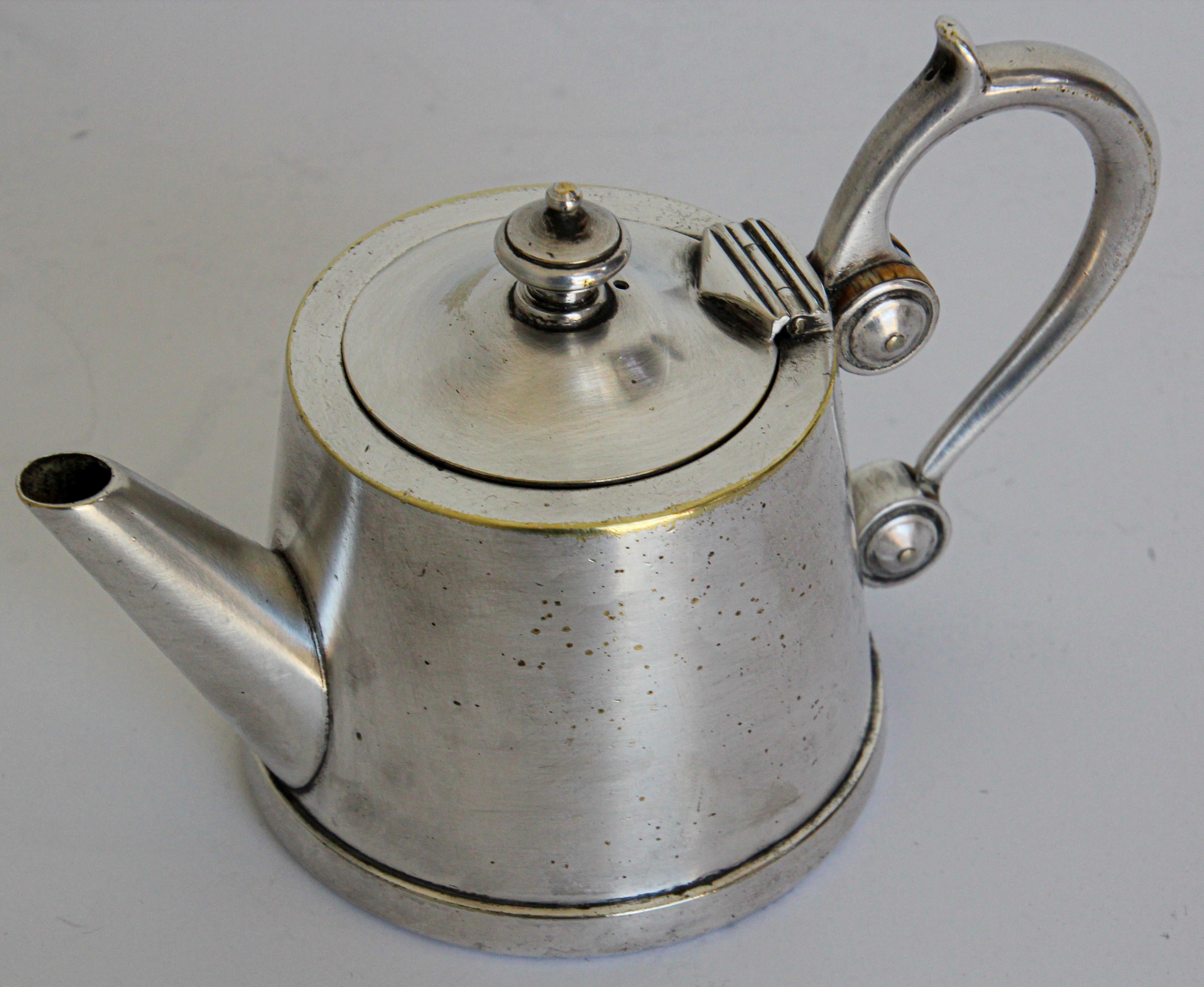 Art Deco Silvered Tea Pot from