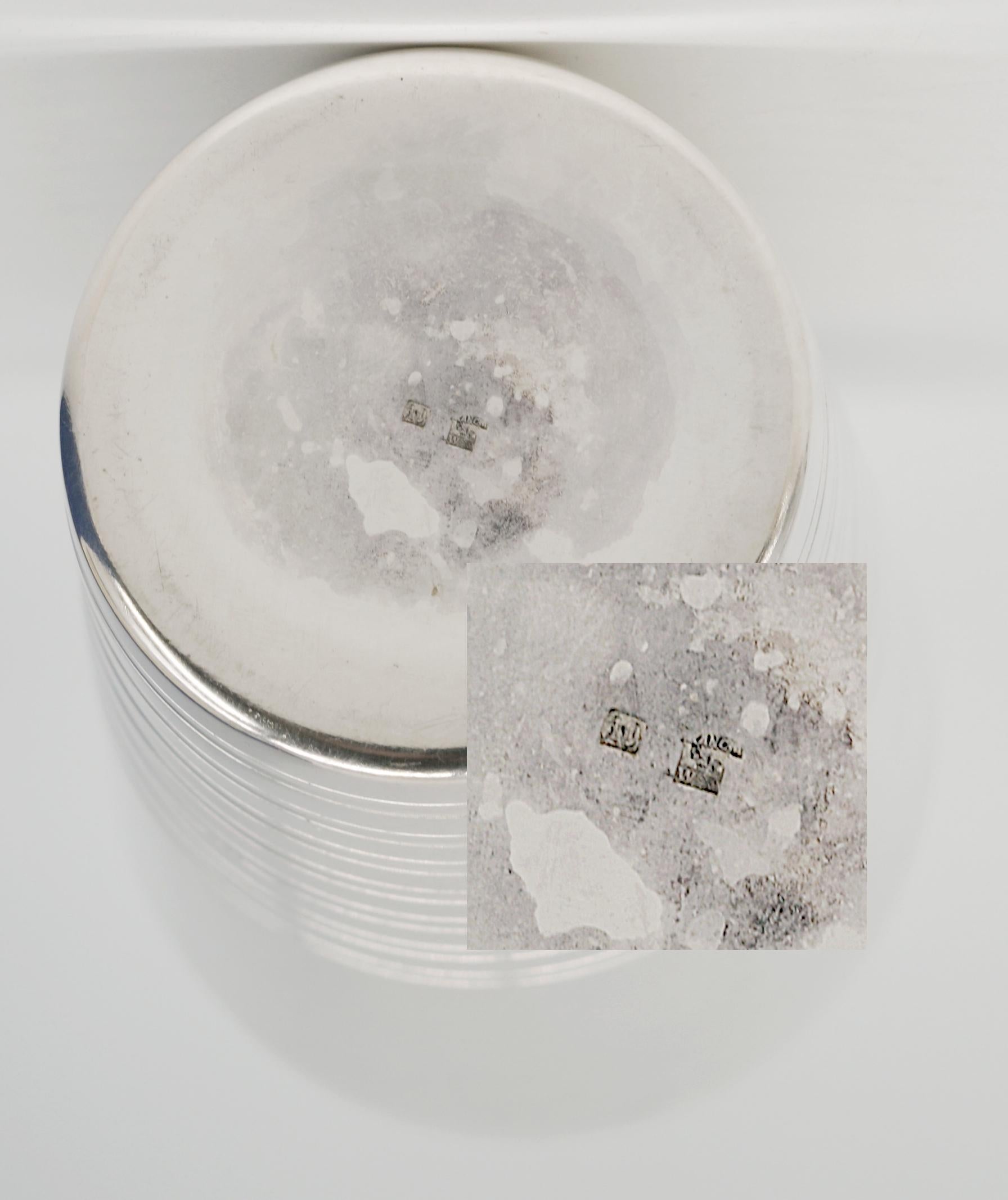 Caja agitadora Art Decó de plata y cristal, 1920 en venta 7