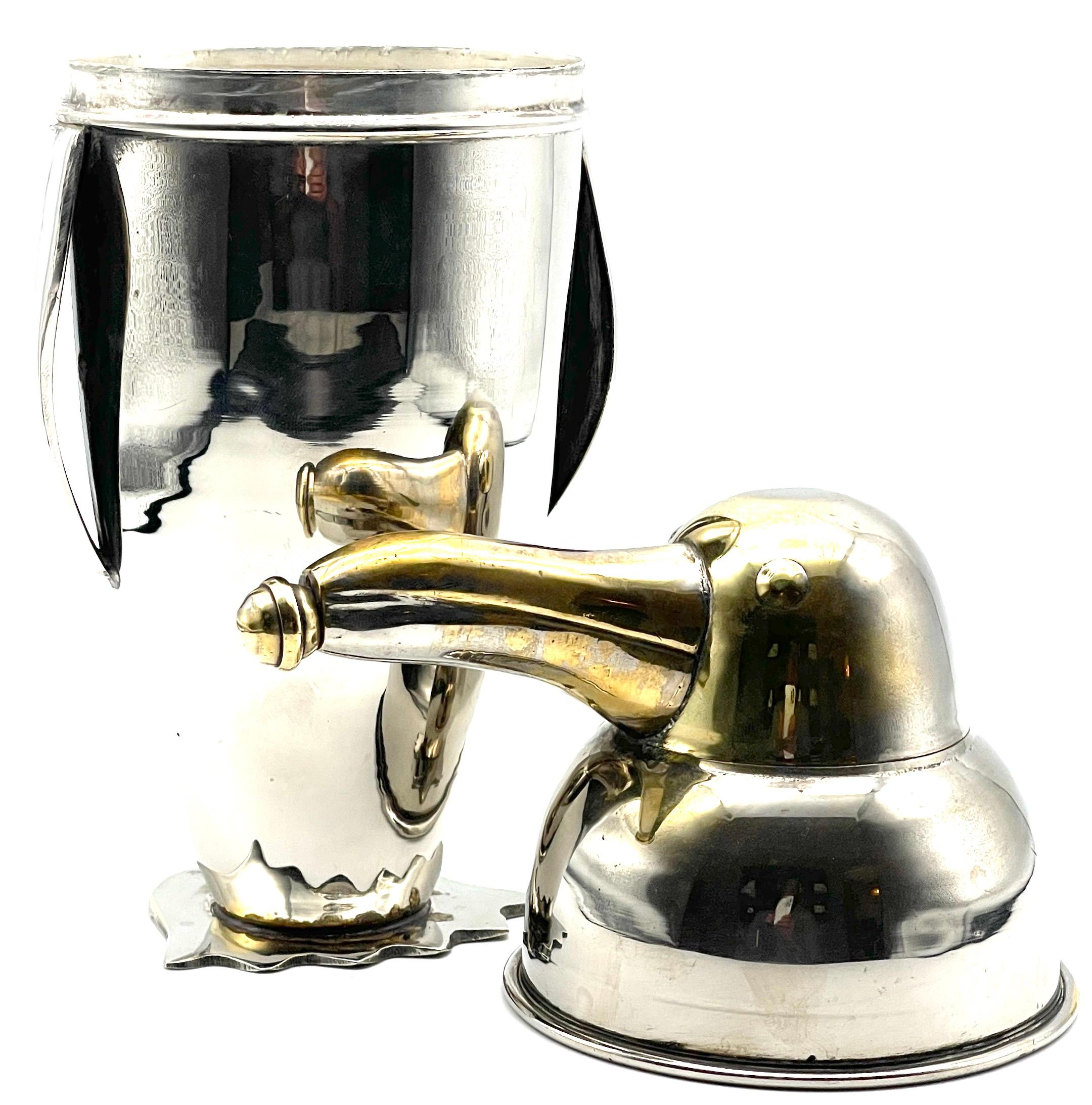 Art Deco Silverplated Brass Penguin Cocktail Shaker, Style of  Emil Schuelke 6