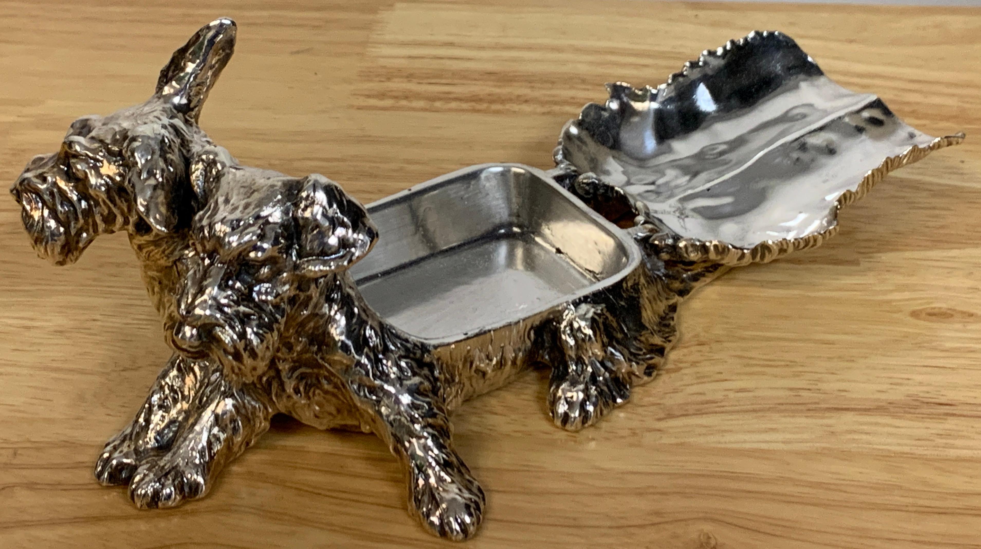 Art Deco Silverplated Double Scotty Dog Box In Good Condition In West Palm Beach, FL