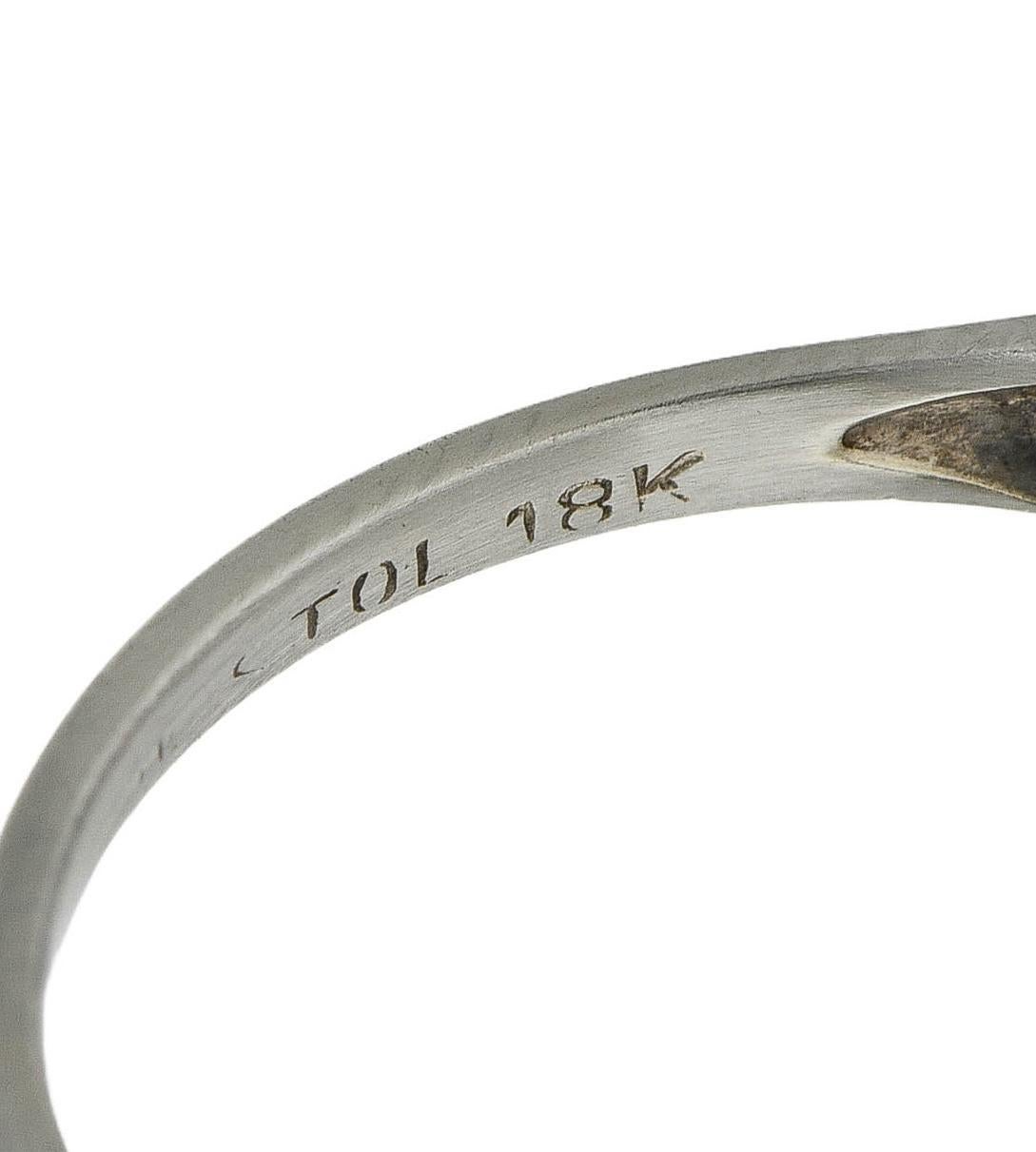 Art Deco Single Cut Diamant 18 Karat Gold Vintage Channel Ehering mit Kanalschliff im Angebot 2