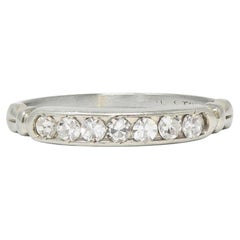 Alliance vintage Art déco en or 18 carats avec diamants taille unique