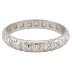 Art Deco Single Cut Diamond Platinum Eternity Band Ring