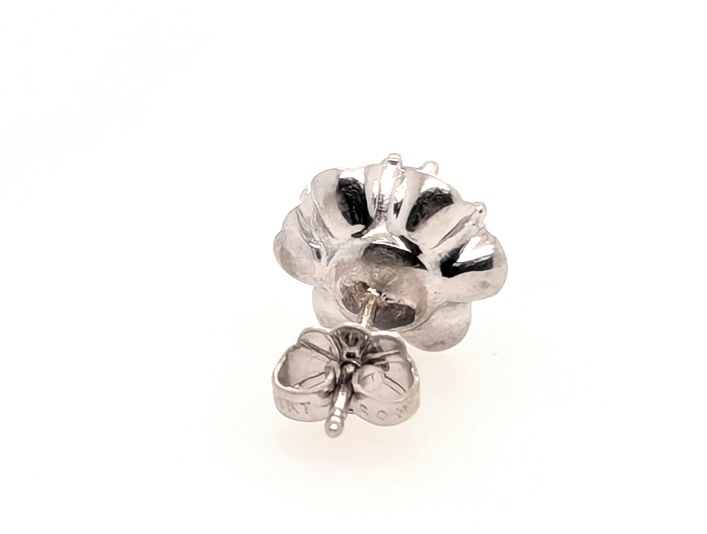 Art Deco Single Diamond Stud Earring .25ct RBC 14K White Gold Mined Original 192 Excellent état - En vente à Dearborn, MI