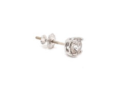 Art Deco Single Diamond Stud Earring .50ct Old European 14K Mined Screwback