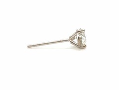 Art Deco Single Diamond Stud Earring Mined .25ct Old Mine European 1910's-1920's