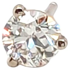 Art Deco Single Diamond Stud Earring Mined .35ct Old European Original 1930's