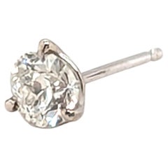 Orecchino a bottone Art Déco con un unico diamante, 0,36 ct, taglio Old European, anni ’20-’30