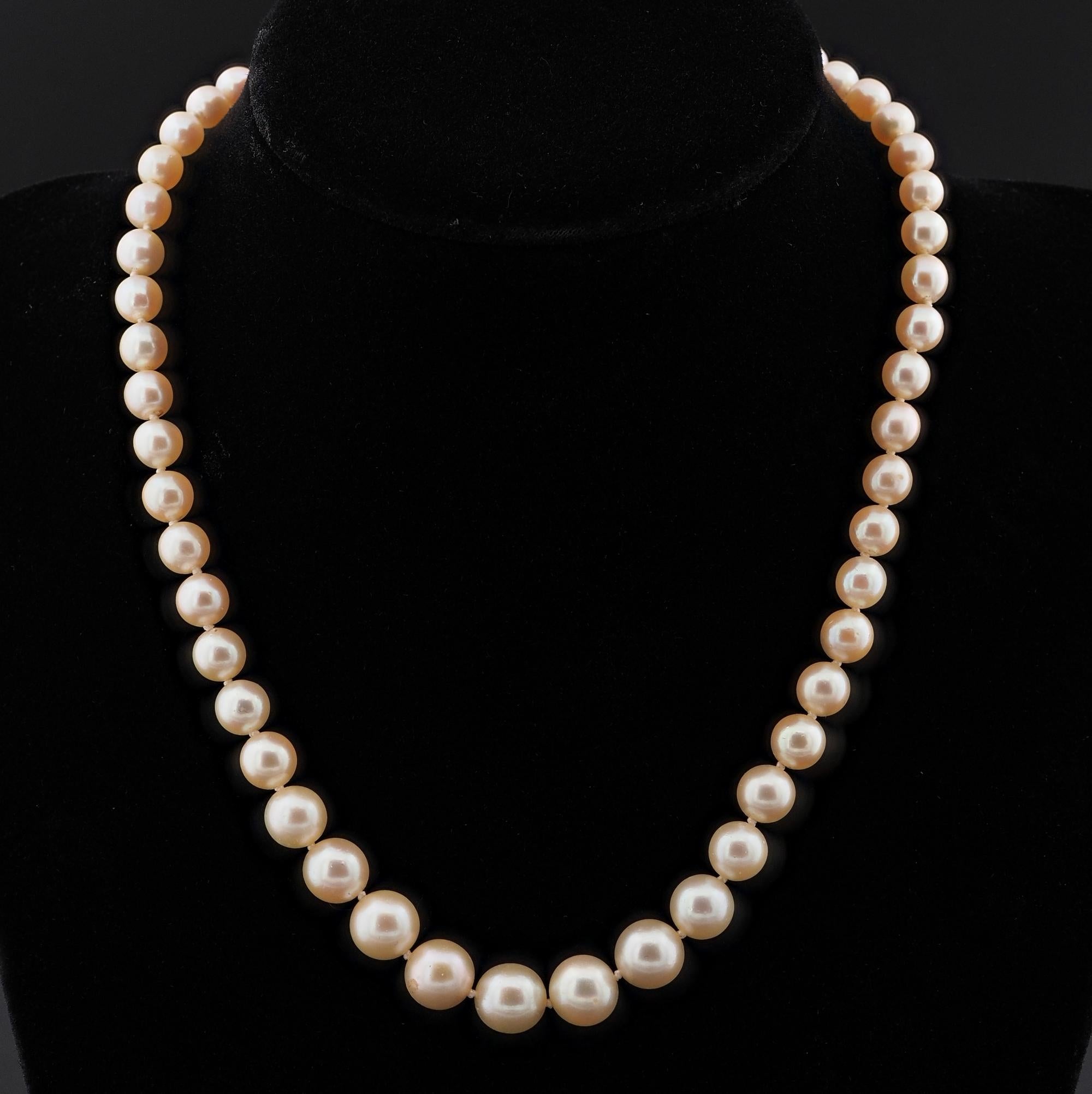 Platinverschluss mit Perlenstrang und 2,90 Karat natürlichem Saphir und Diamant im Art déco-Stil (Cabochon) im Angebot