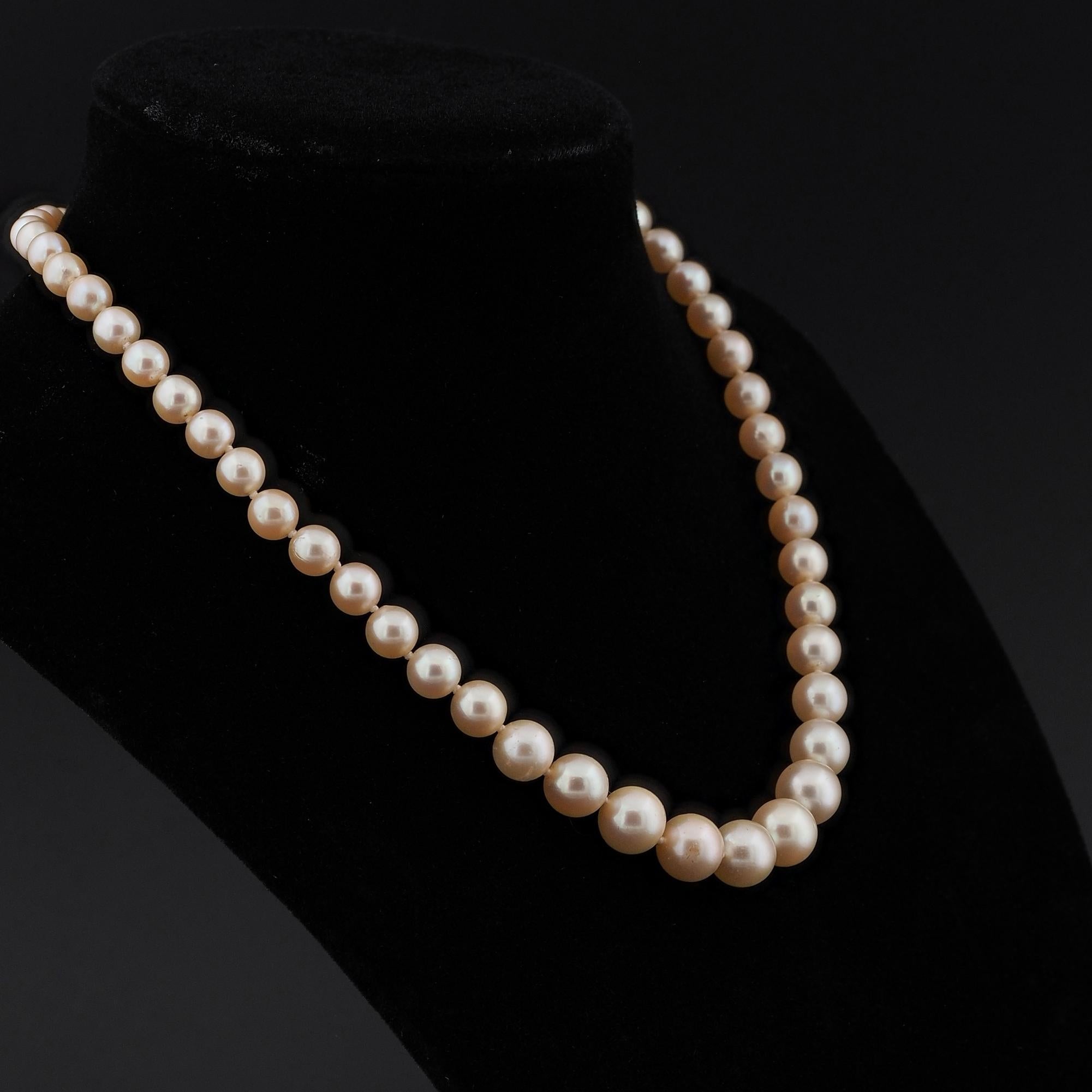 Platinverschluss mit Perlenstrang und 2,90 Karat natürlichem Saphir und Diamant im Art déco-Stil im Angebot 2