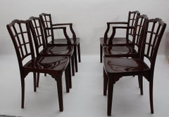 Art Deco Six ( 6 ) Dining Chairs Beechwood Otto Prutscher for Thonet circa 1920