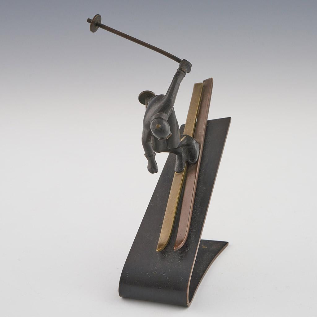 Art Deco Skier by Richard Rohac In Good Condition In Forest Row, East Sussex