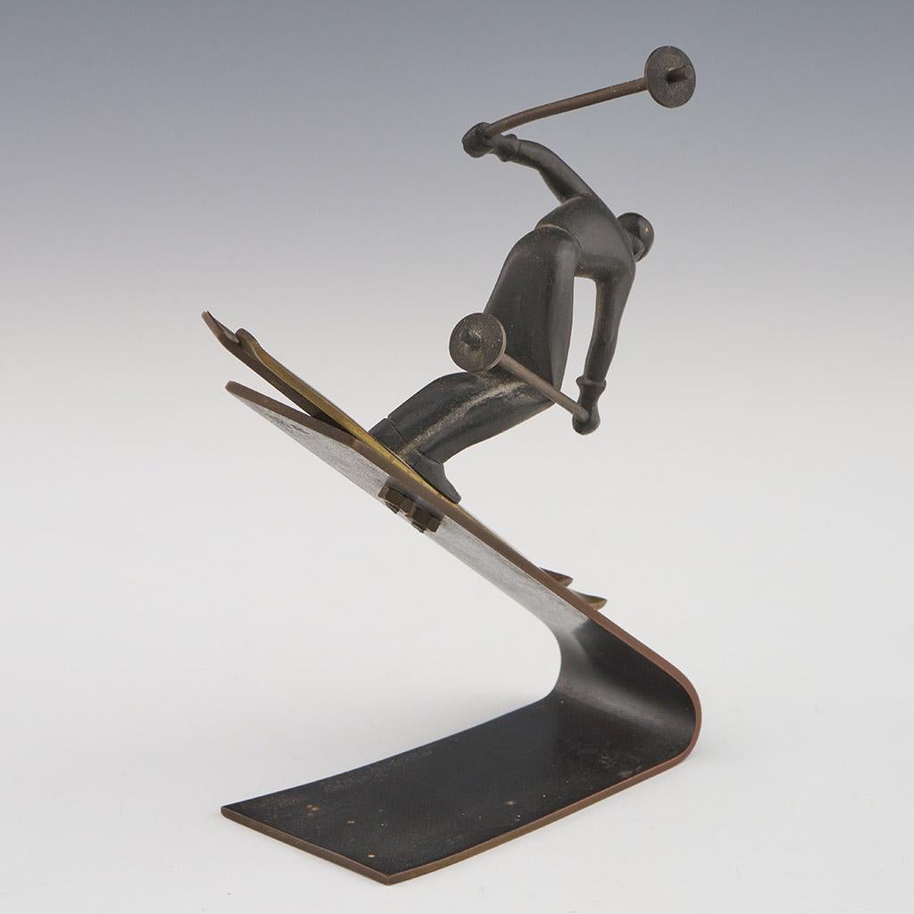 Bronze Art Deco Skier by Richard Rohac