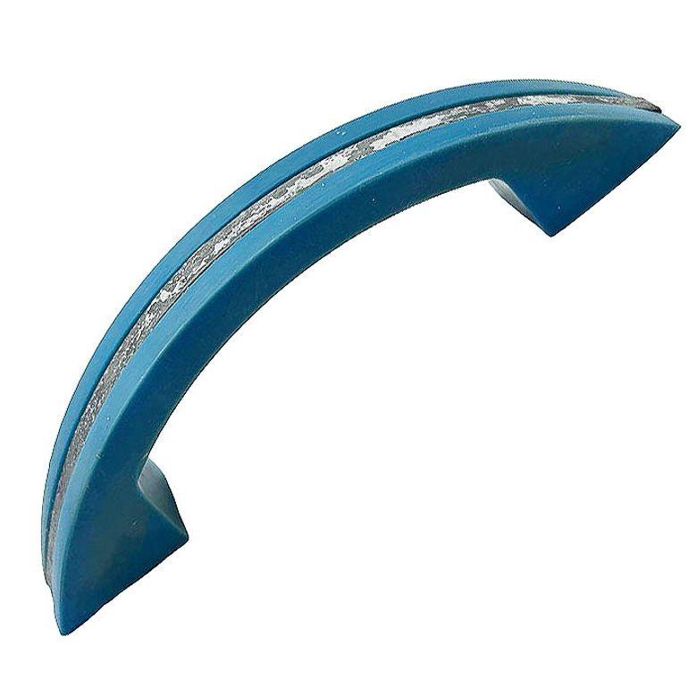 Metà XX secolo Cassettiera Art Deco in bachelite blu cielo con striscia cromata, set di 15 pezzi in vendita
