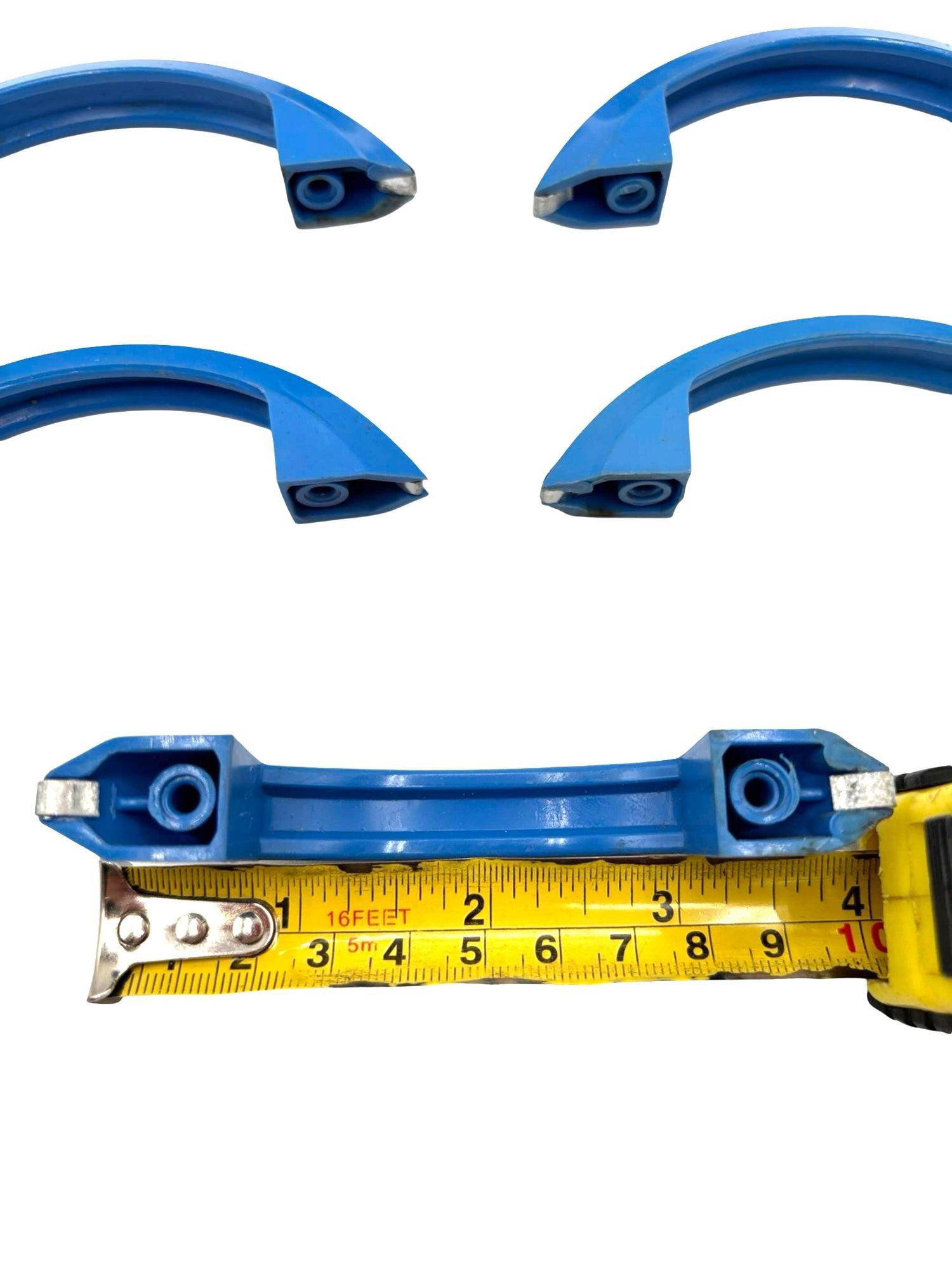 Cassettiera Art Deco in catalina/bakelite blu cielo con striscia cromata, set di 9 pezzi in vendita 1