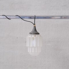 Art Deco 'Sky Scraper' Glass Two Tone Pendant Light