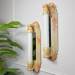 Art Deco Skyscraper Bakelite Mirrored Wall Lights