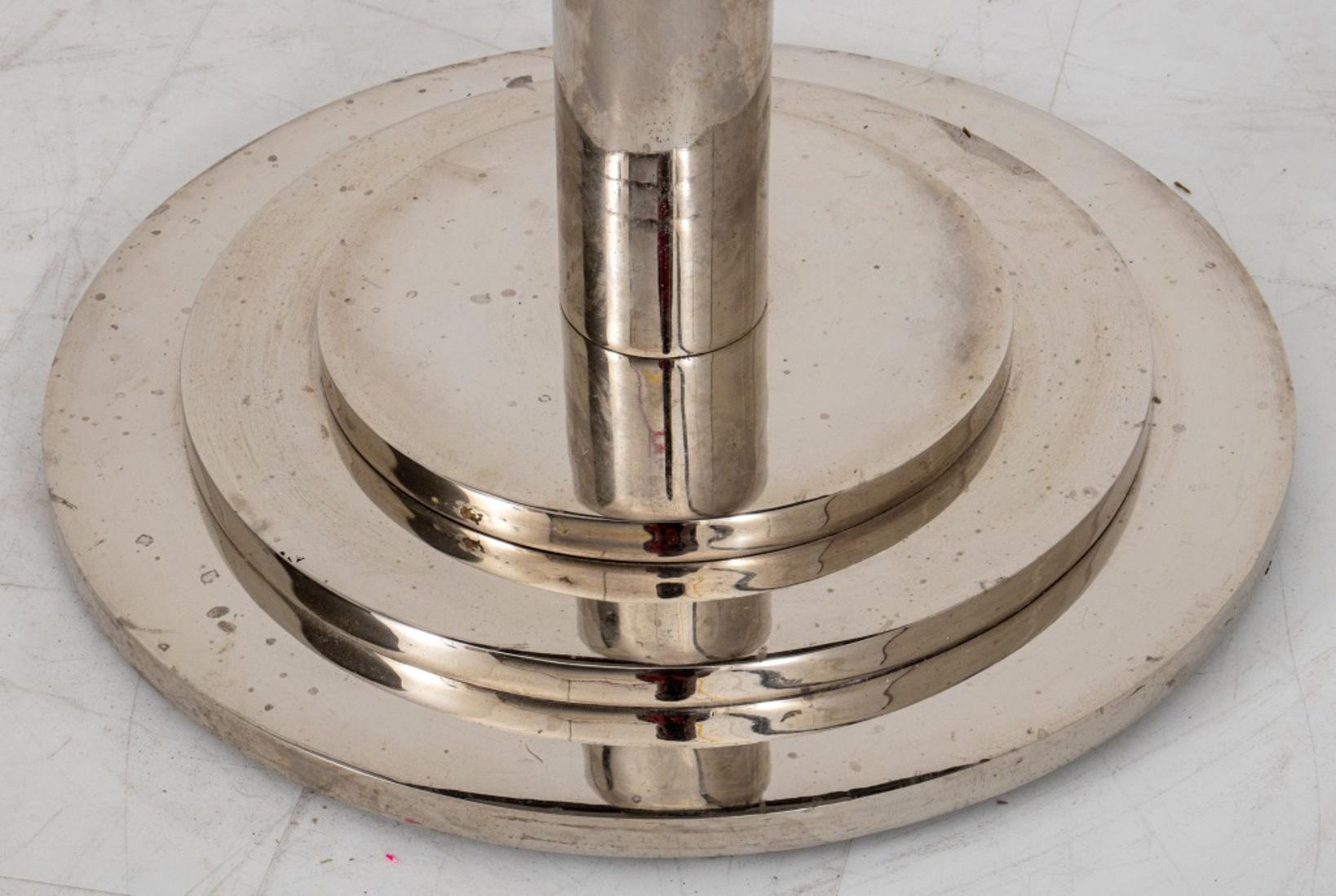 Art Deco Skyscraper Chrome Metal Marble Top Table For Sale 4