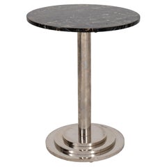 Art Deco Skyscraper Chrome Metal Marble Top Table