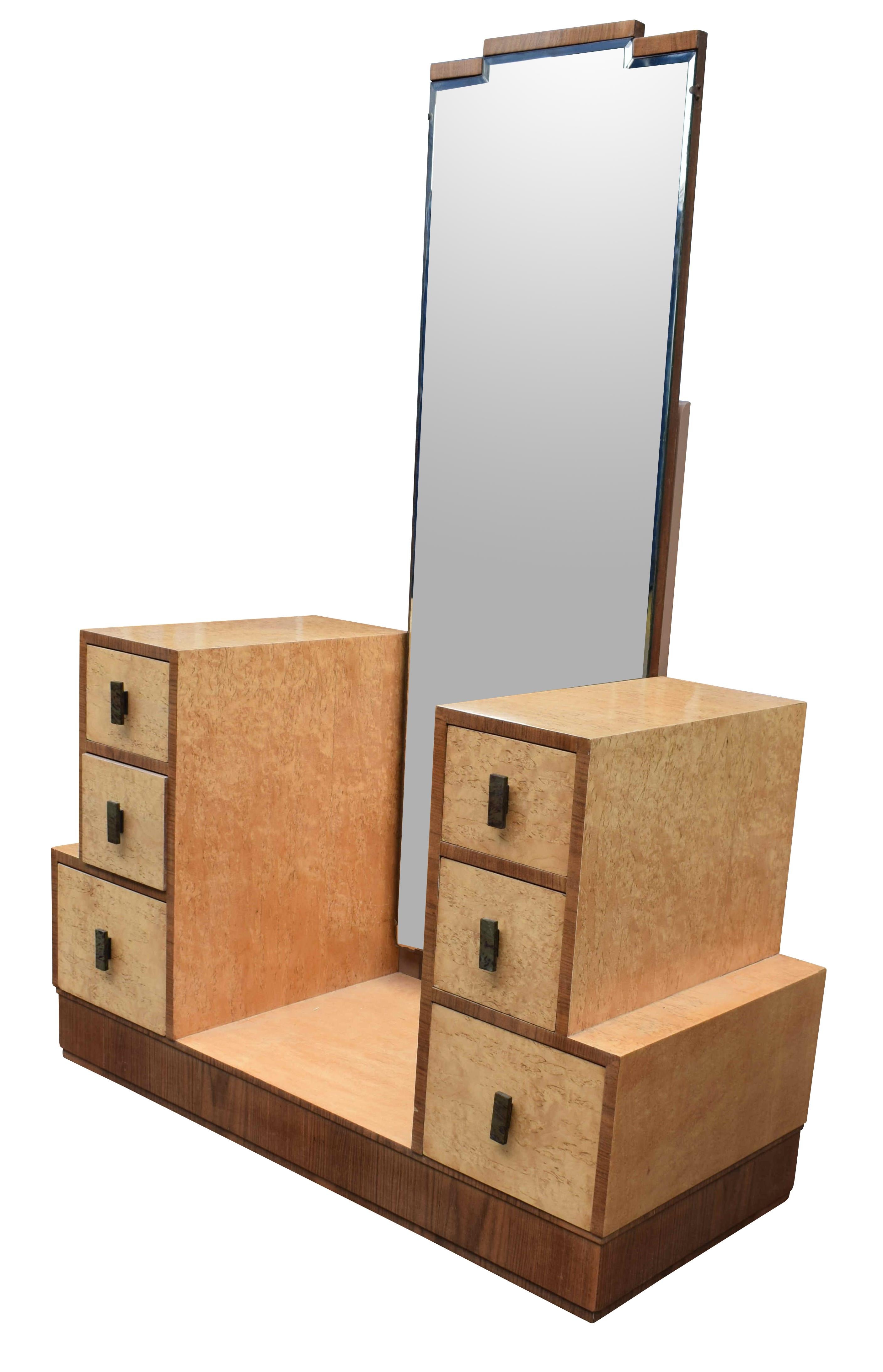 Art Deco Skyscraper Dressing Table in White Maple, circa 1930 8