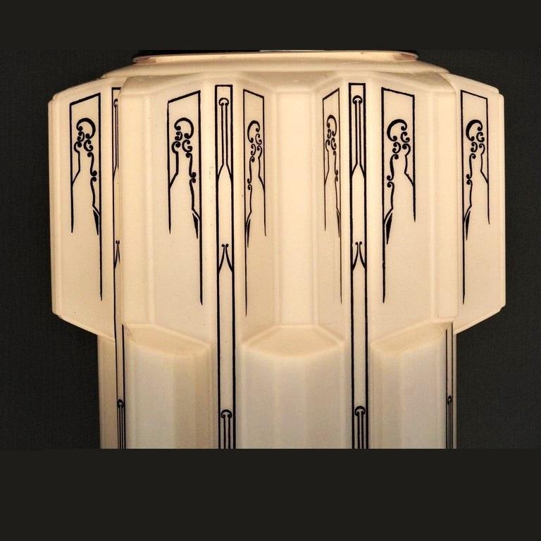 6 apparecchi a grattacielo Art Deco, 1930 circa Luci d'epoca Prezzo unitario In condizioni buone in vendita a Prescott, US