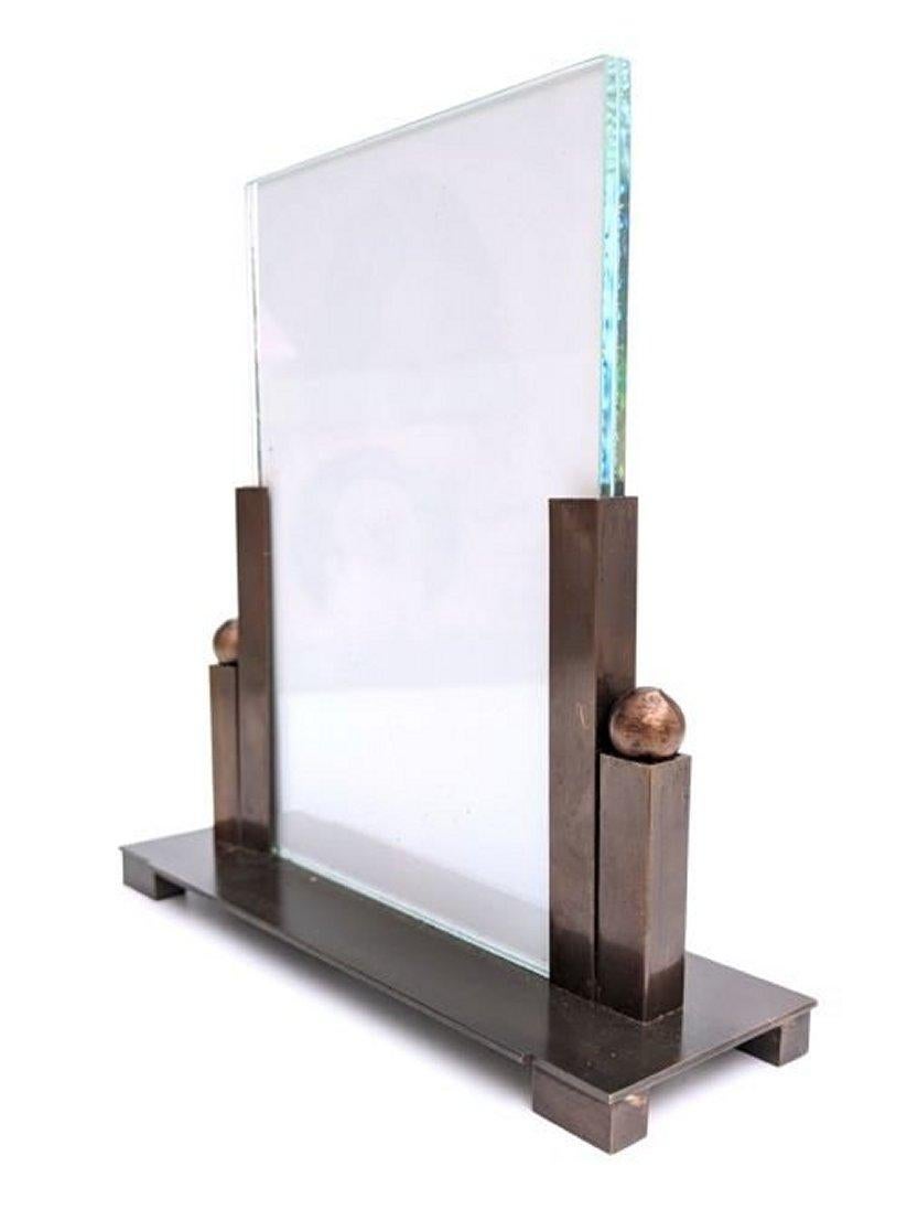 Glass Art Deco Skyscraper Free Standing Picture Frame, c1930 For Sale