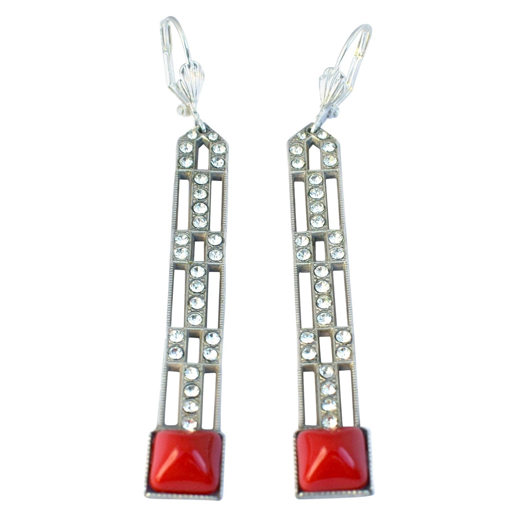 Art Deco Style Skyscraper Modernist Earrings