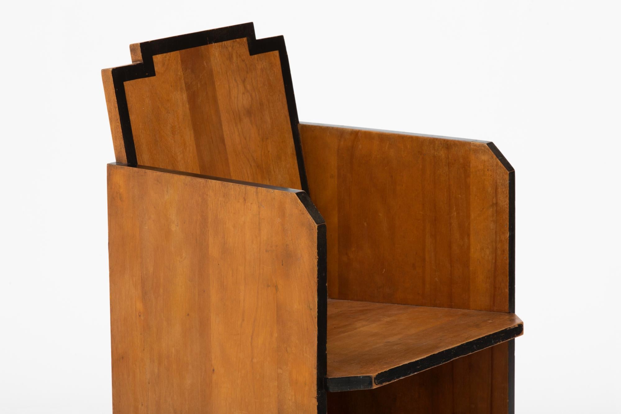 Early 20th Century Art Deco Skyscraper Modernist Side / Desk Chair Attributed to Ilonka Karasz