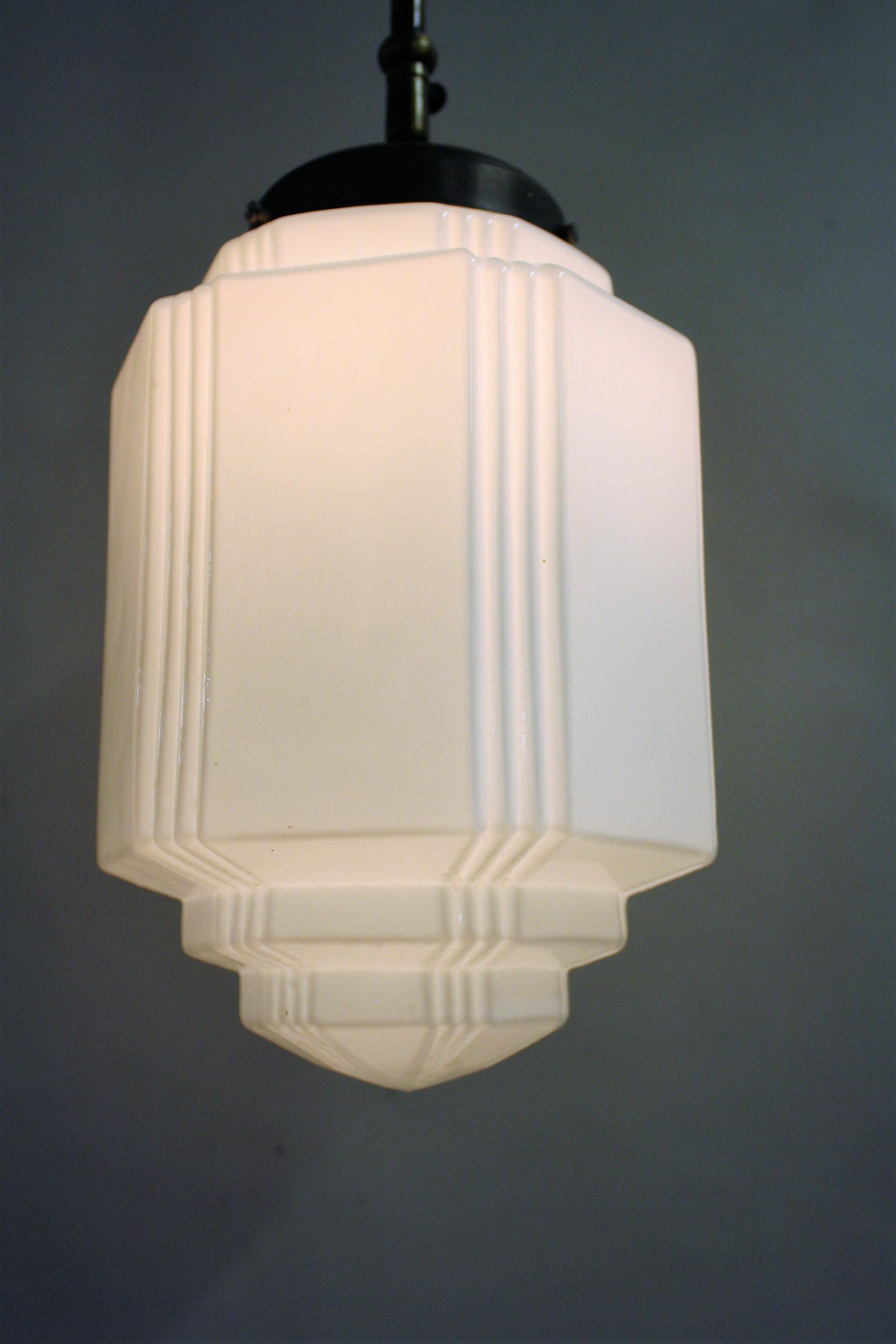 Art Deco Skyscraper Pendant Light, 1930s 4