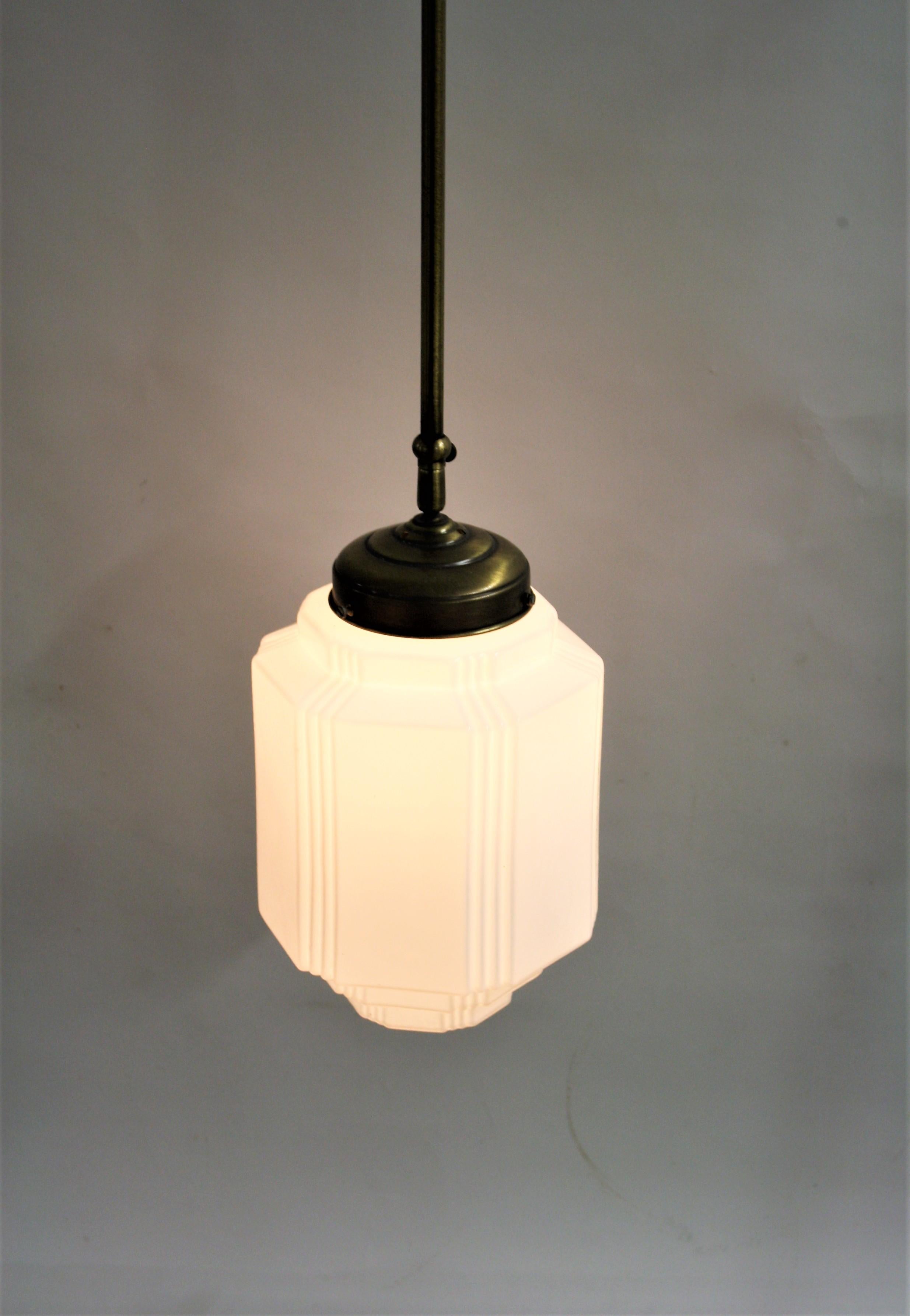 Art Deco Skyscraper Pendant Light, 1930s 1