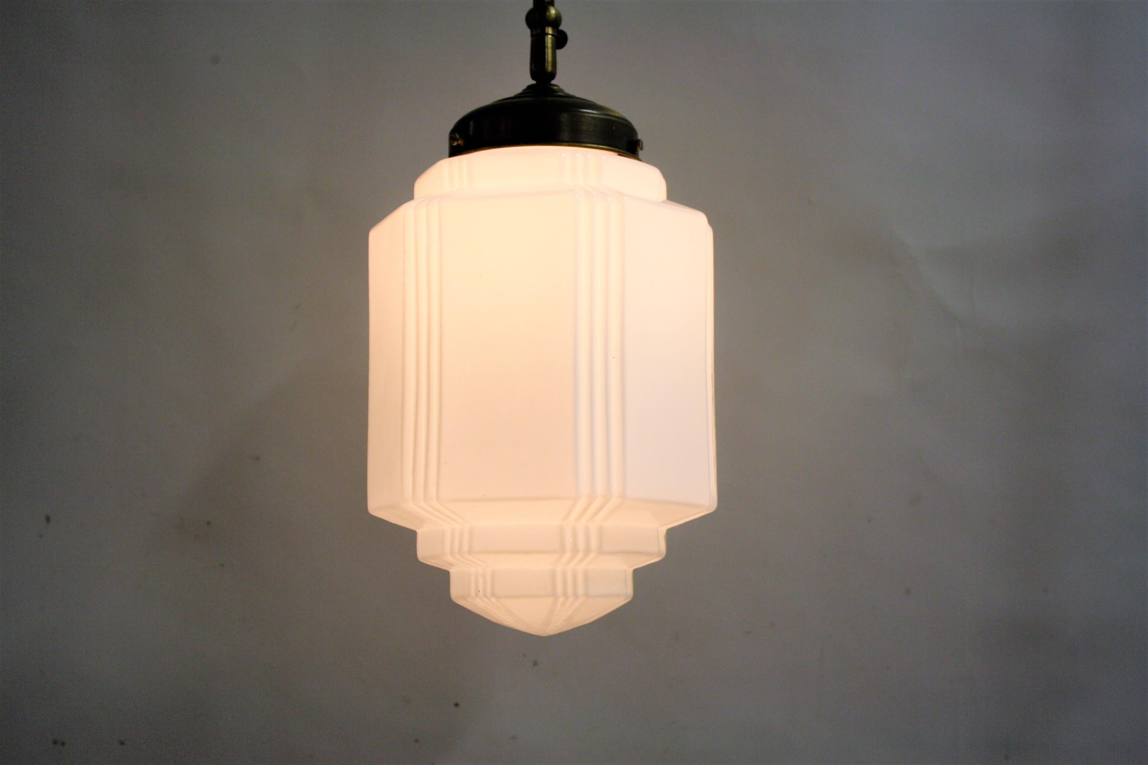 Art Deco Skyscraper Pendant Light, 1930s 2