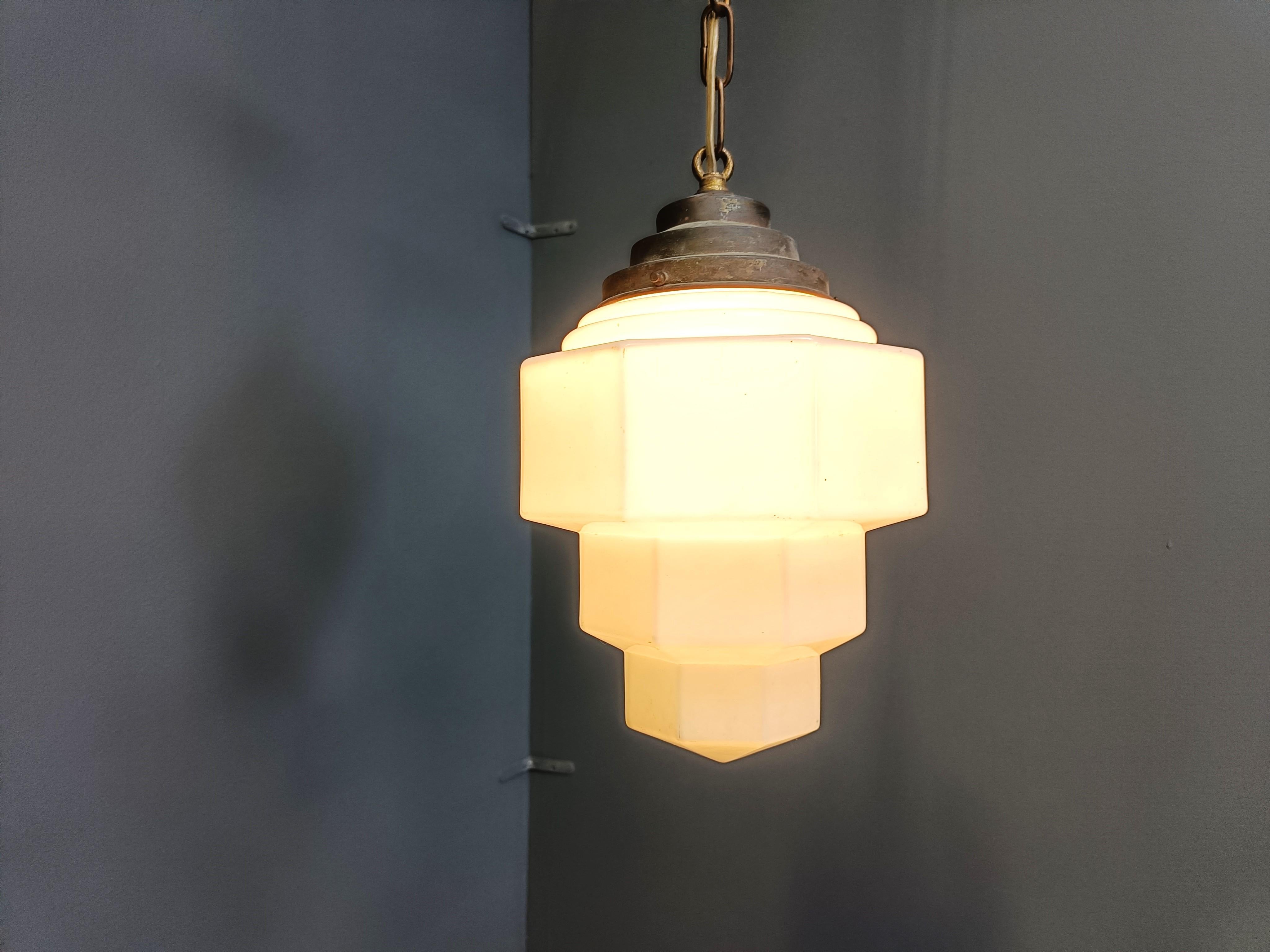 Art deco skyscraper pendant light 1930s 1