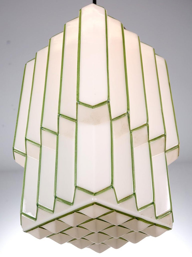 Art Deco Skyscraper Pendants, Tracery Pattern at 1stDibs | light fixture