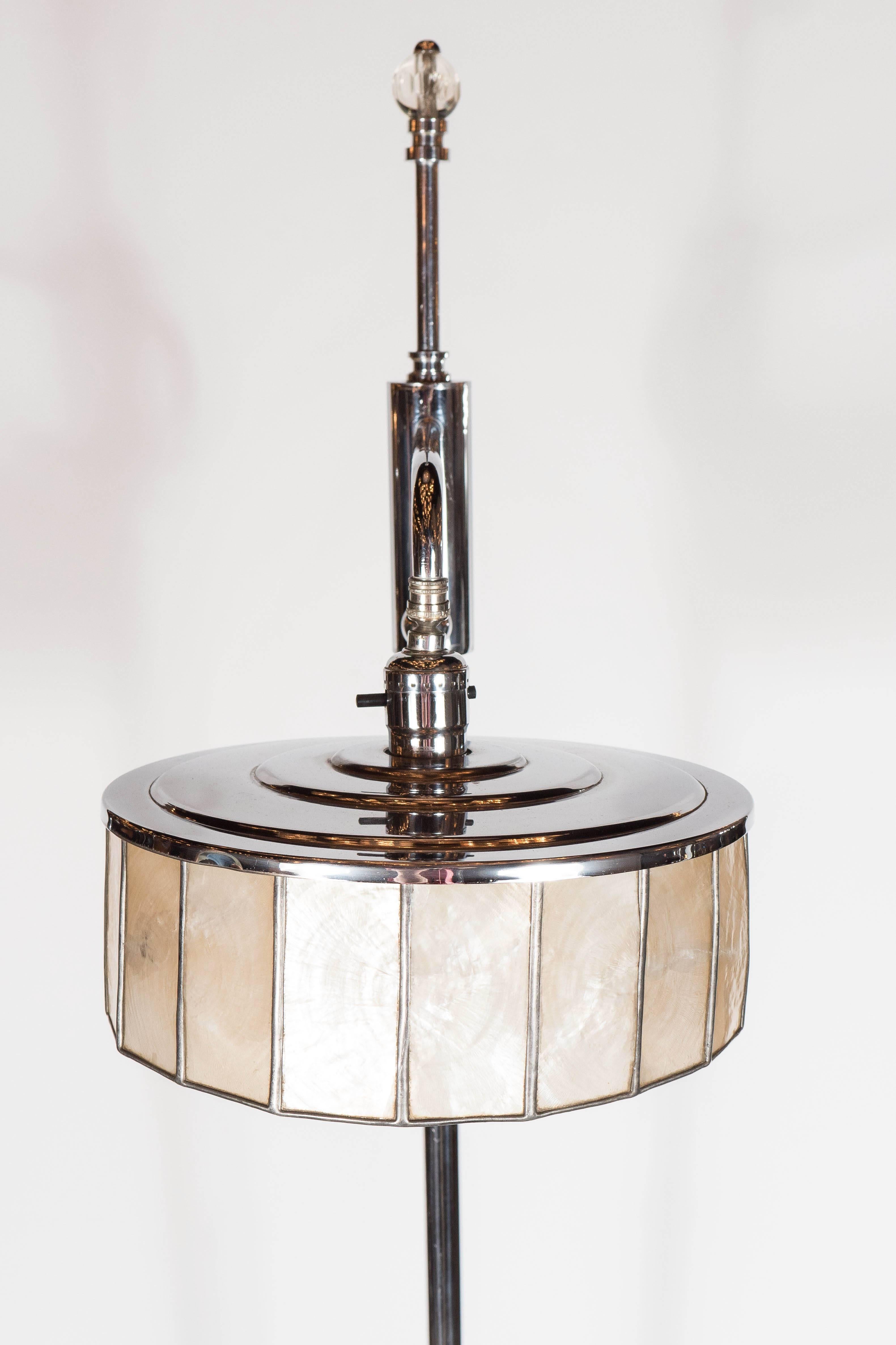 Art Deco Skyscraper Style Adjustable Floor Lamp with Shell Detailing 2