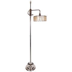 Art Deco Skyscraper Style Adjustable Floor Lamp with Shell Detailing